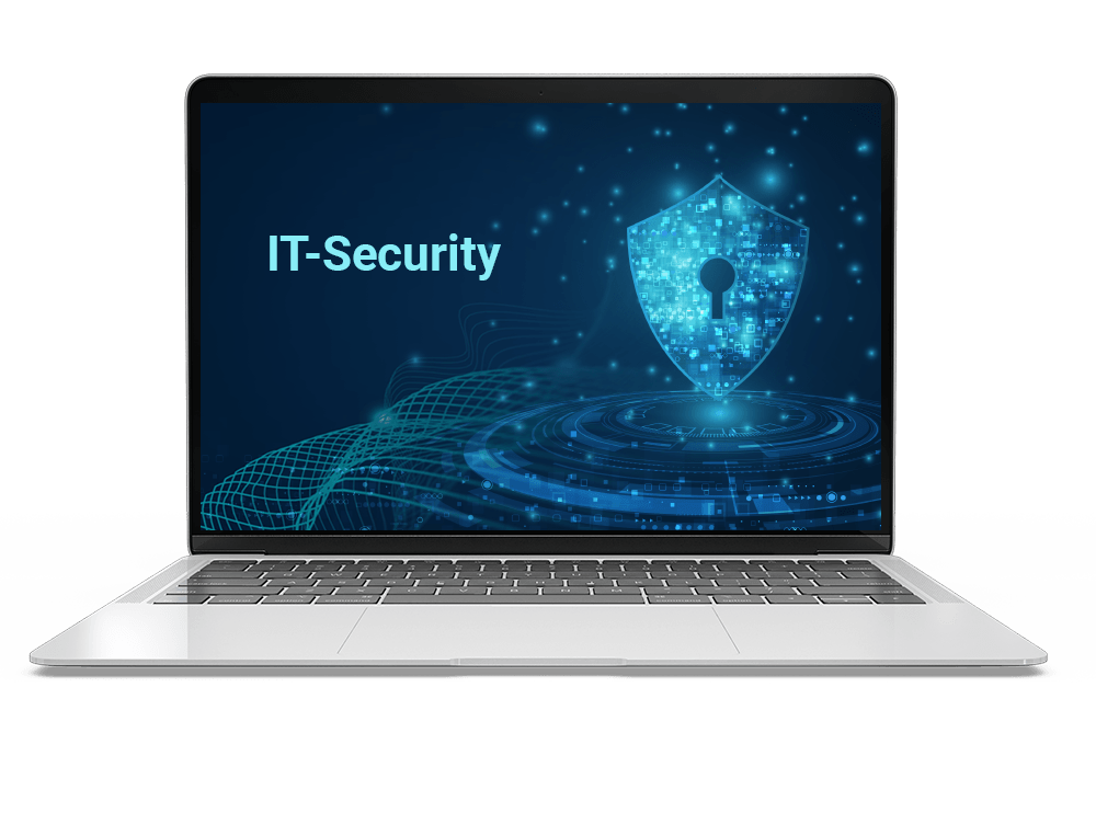 Laptop mit IT-Security Screen
